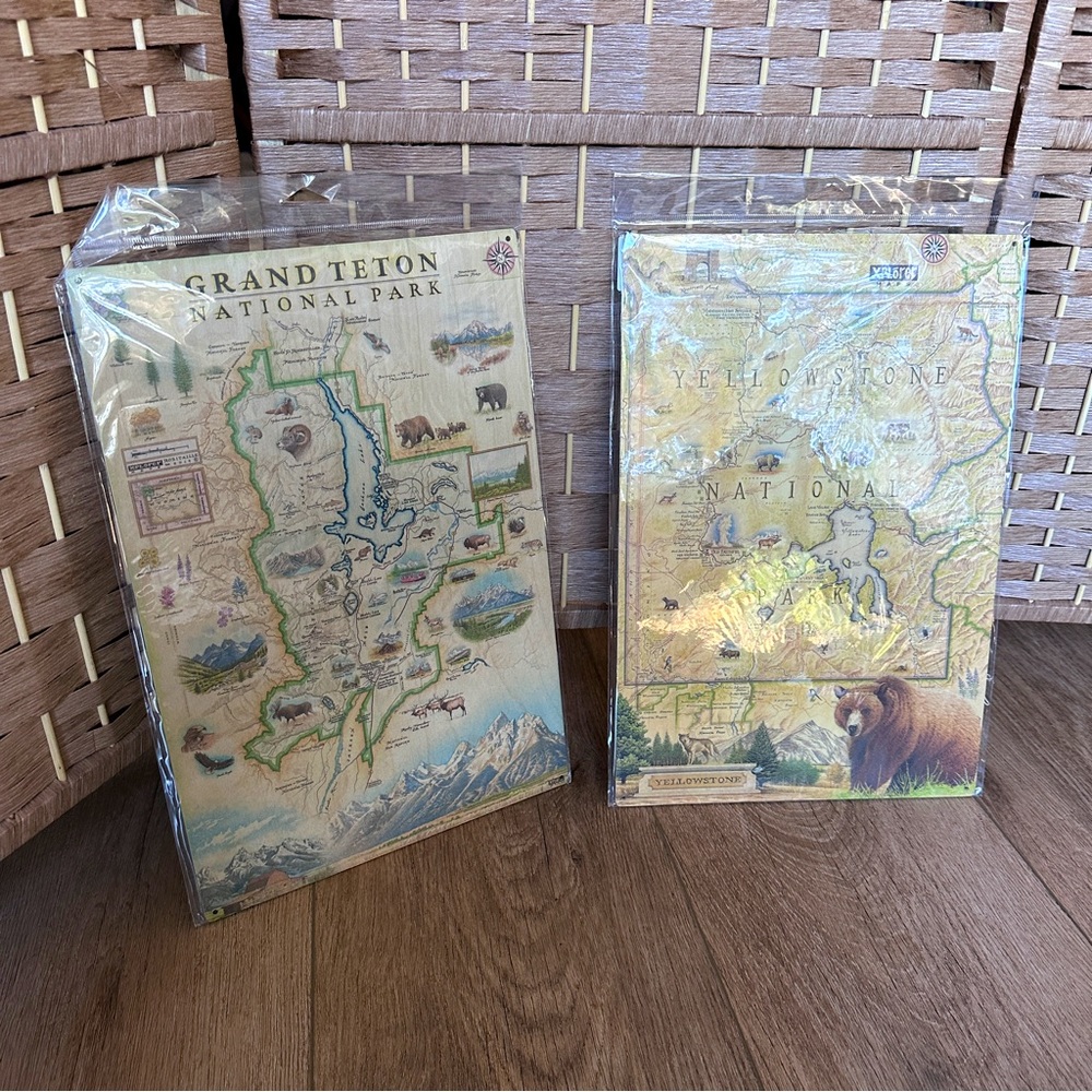 NWT Xplorer Wood Sign Set: Yellowstone & Grand Teton National Parks